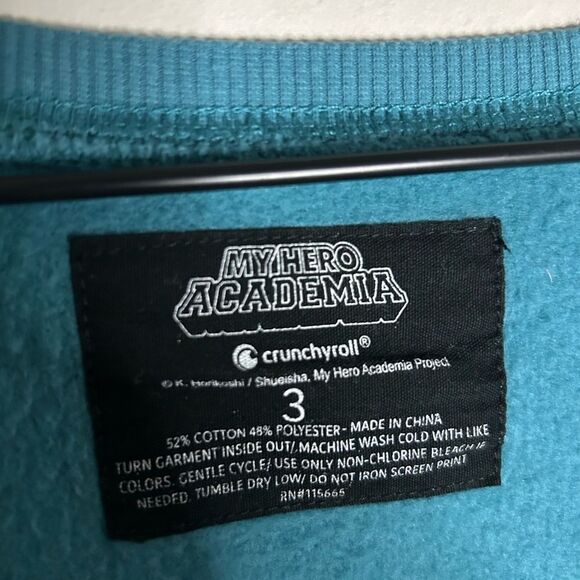 Torrid My Hero Academia Teal Cozy Fleece Sweatshirt - Picture 3 of 8